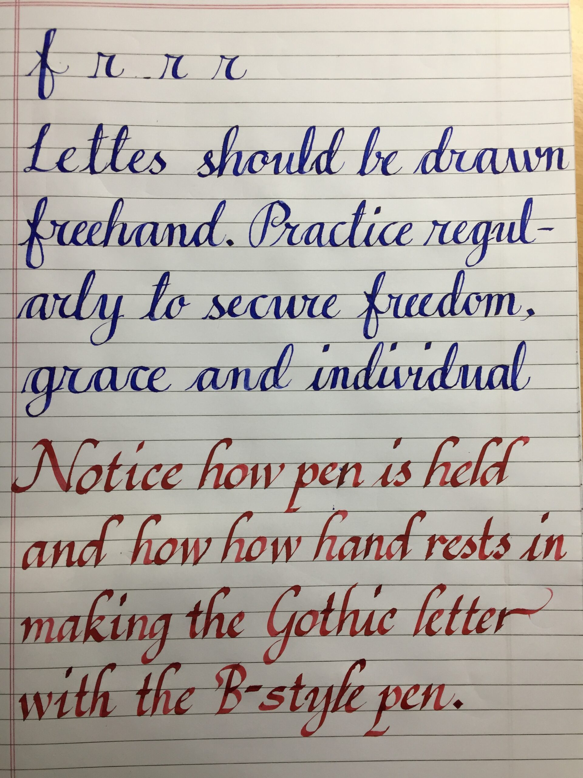 English Cursive Handwriting